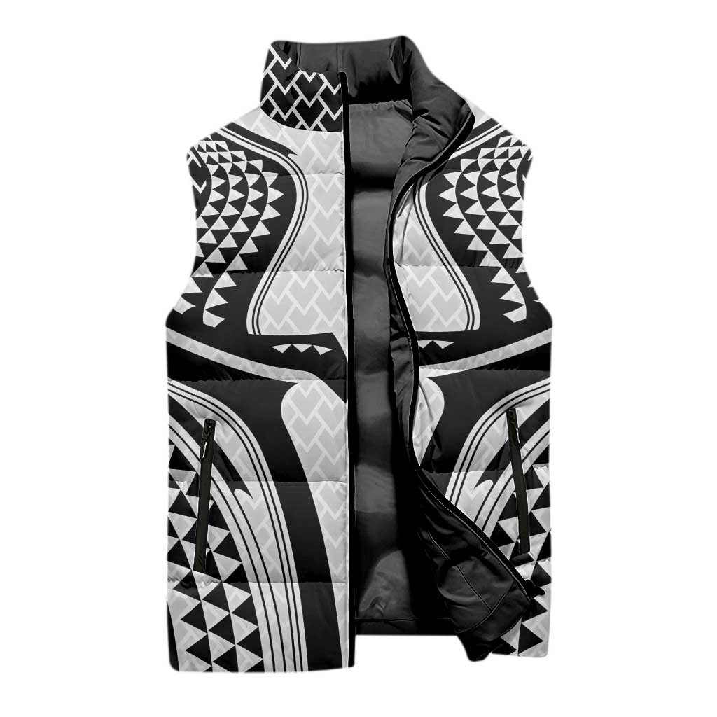 Hawaiian Kakau Art Tattoos Aquaman Style Sleeveless Puffer Jacket White Version LT03 - Polynesian Pride
