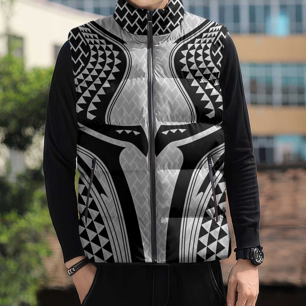 Hawaiian Kakau Art Tattoos Aquaman Style Sleeveless Puffer Jacket White Version LT03 - Polynesian Pride
