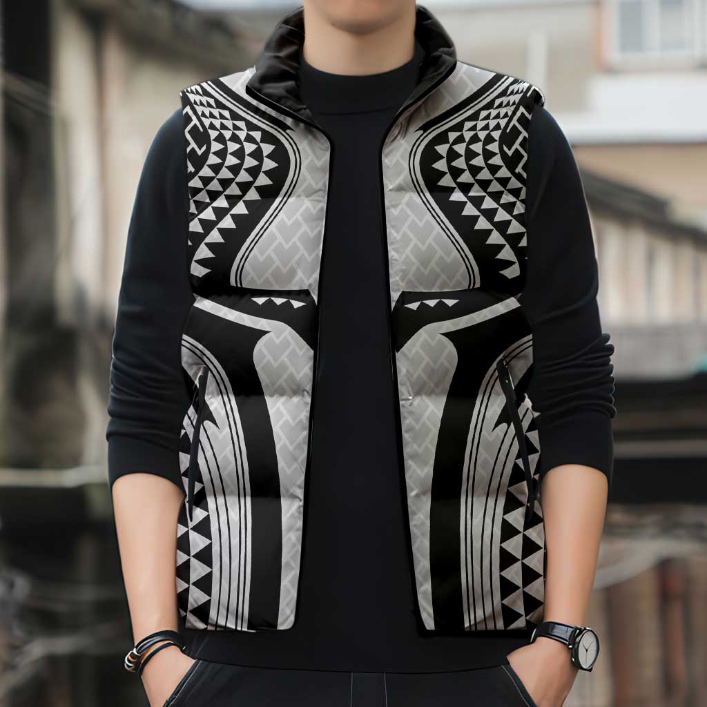 Hawaiian Kakau Art Tattoos Aquaman Style Sleeveless Puffer Jacket White Version LT03 - Polynesian Pride