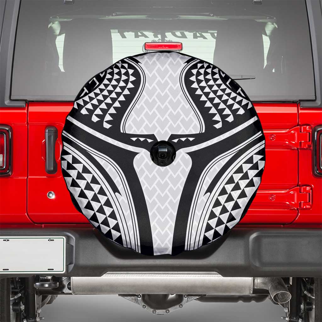 Hawaiian Kakau Art Tattoos Aquaman Style Spare Tire Cover White Version - Polynesian Pride