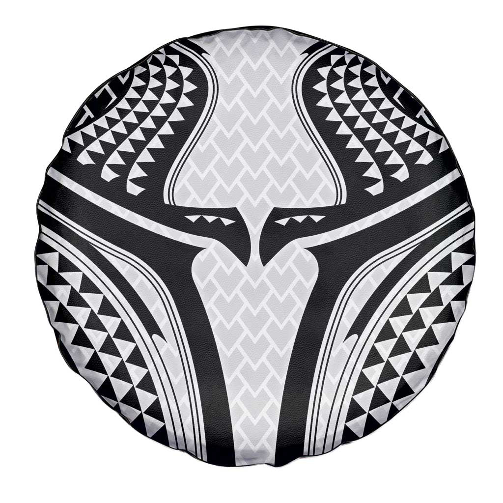 Hawaiian Kakau Art Tattoos Aquaman Style Spare Tire Cover White Version - Polynesian Pride