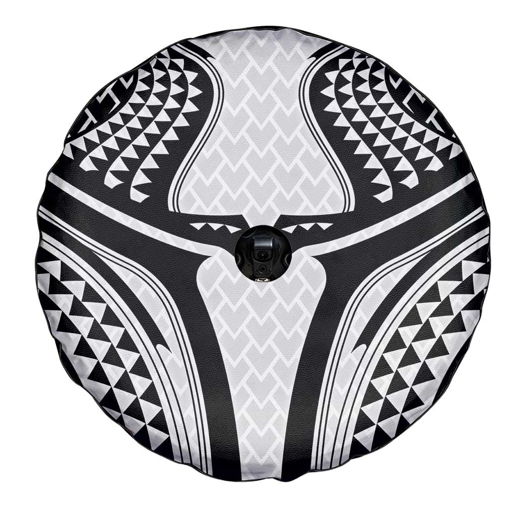 Hawaiian Kakau Art Tattoos Aquaman Style Spare Tire Cover White Version - Polynesian Pride