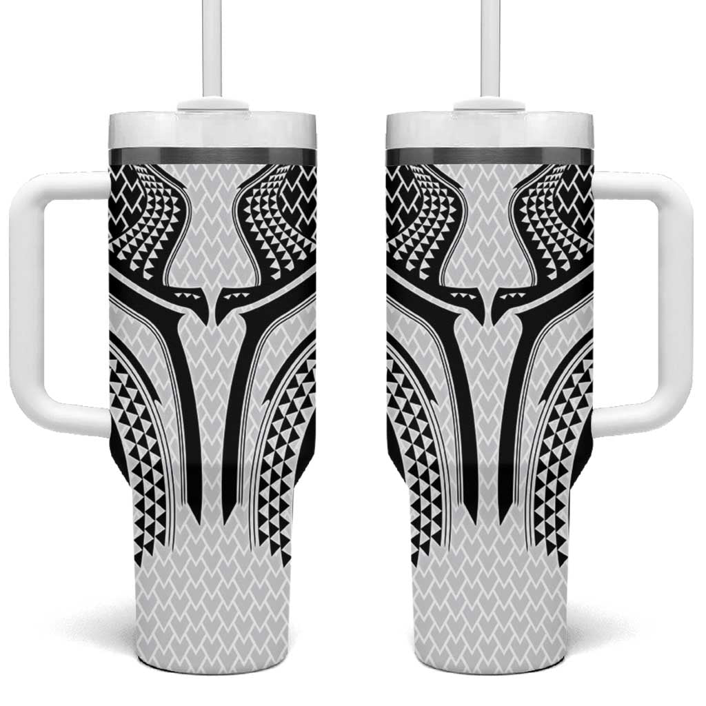 Hawaiian Kakau Art Tattoos Aquaman Style Tumbler With Handle White Version - Polynesian Pride