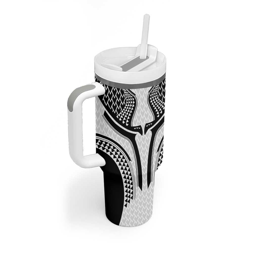 Hawaiian Kakau Art Tattoos Aquaman Style Tumbler With Handle White Version - Polynesian Pride