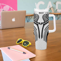 Hawaiian Kakau Art Tattoos Aquaman Style Tumbler With Handle White Version - Polynesian Pride