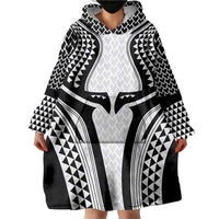 Hawaiian Kakau Art Tattoos Aquaman Style Wearable Blanket Hoodie White Version - Polynesian Pride