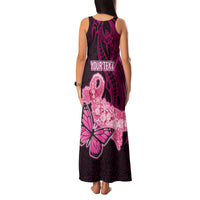 Custom Polynesia Breast Cancer Family Matching Tank Maxi Dress and Hawaiian Shirt Butterfly and Flowers Ribbon Maori Tattoo Ethnic Black Style LT03 - Polynesian Pride