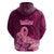 Polynesia Breast Cancer Hoodie Butterfly and Flowers Ribbon Maori Tattoo Ethnic Pink Style LT03 - Polynesian Pride