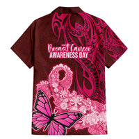 Polynesia Breast Cancer Family Matching Mermaid Dress and Hawaiian Shirt Butterfly and Flowers Ribbon Maori Tattoo Ethnic Red Style LT03 - Polynesian Pride