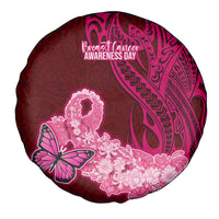 Polynesia Breast Cancer Spare Tire Cover Butterfly and Flowers Ribbon Maori Tattoo Ethnic Red Style LT03 Red - Polynesian Pride