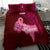Custom Polynesia Breast Cancer Bedding Set Butterfly and Flowers Ribbon Maori Tattoo Ethnic Red Style LT03 - Polynesian Pride