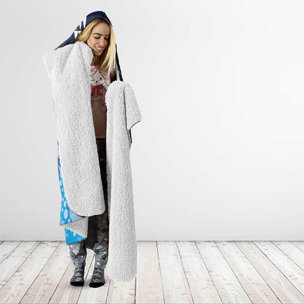 Hawaiian Honu Honi Ihu Hooded Blanket With Plumeria and Kakau Art Pattern