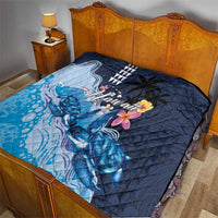 Hawaiian Honu Honi Ihu Quilt With Plumeria and Kakau Art Pattern