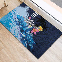Hawaiian Honu Honi Ihu Rubber Doormat With Plumeria and Kakau Art Pattern LT03 - Polynesian Pride