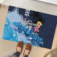 Hawaiian Honu Honi Ihu Rubber Doormat With Plumeria and Kakau Art Pattern LT03 - Polynesian Pride