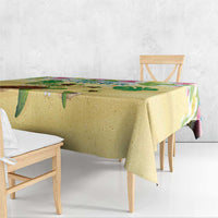 Aloha Turtle Family on The Beach Tablecloth with Hawaiian Colorful Plumeria