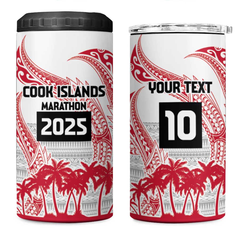 Cook Islands Marathon 2025-Pursuit in Paradise 4 in 1 Can Cooler Tumbler Red Color