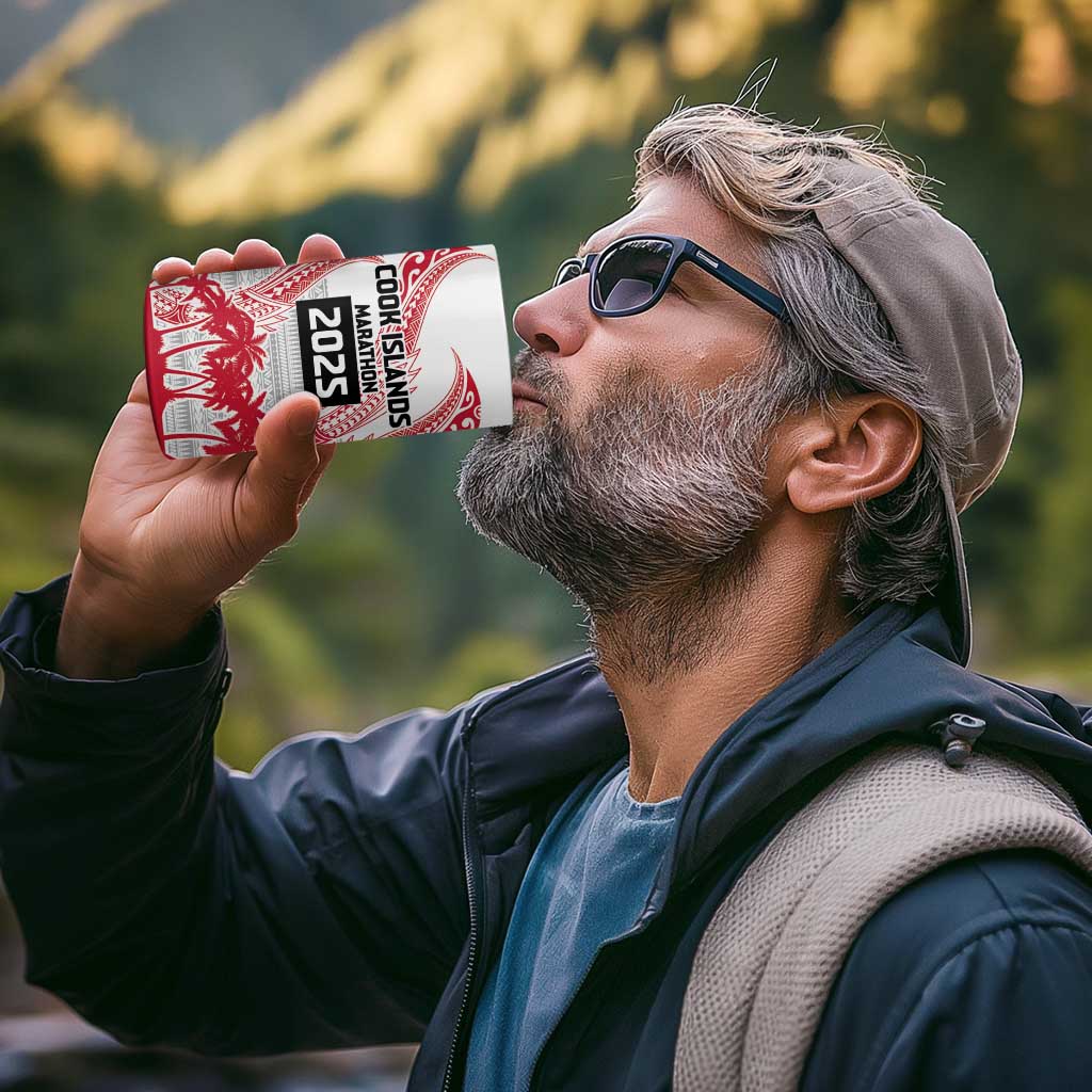 Cook Islands Marathon 2025-Pursuit in Paradise 4 in 1 Can Cooler Tumbler Red Color