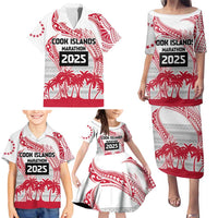 Cook Islands Marathon 2025-Pursuit in Paradise Family Matching Puletasi and Hawaiian Shirt Red Color LT03 - Polynesian Pride