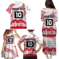 Cook Islands Marathon 2025-Pursuit in Paradise Family Matching Puletasi and Hawaiian Shirt Red Color LT03 - Polynesian Pride