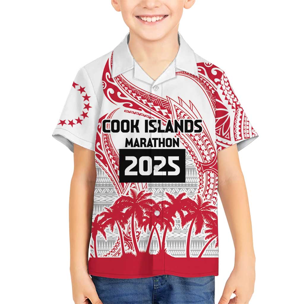 Cook Islands Marathon 2025-Pursuit in Paradise Family Matching Puletasi and Hawaiian Shirt Red Color LT03 Son's Shirt Red - Polynesian Pride