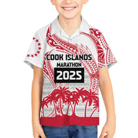 Cook Islands Marathon 2025-Pursuit in Paradise Family Matching Puletasi and Hawaiian Shirt Red Color LT03 Son's Shirt Red - Polynesian Pride