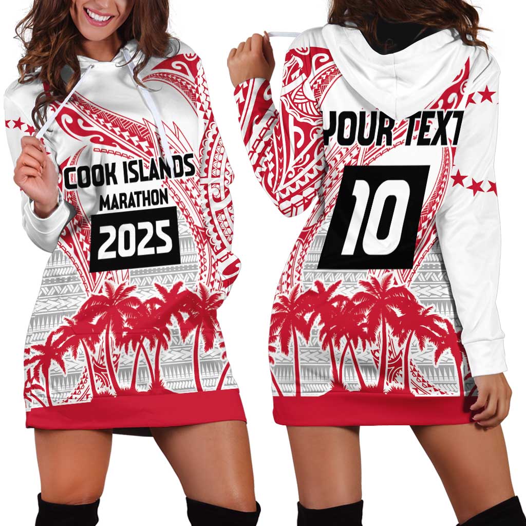 Cook Islands Marathon 2025-Pursuit in Paradise Hoodie Dress Red Color