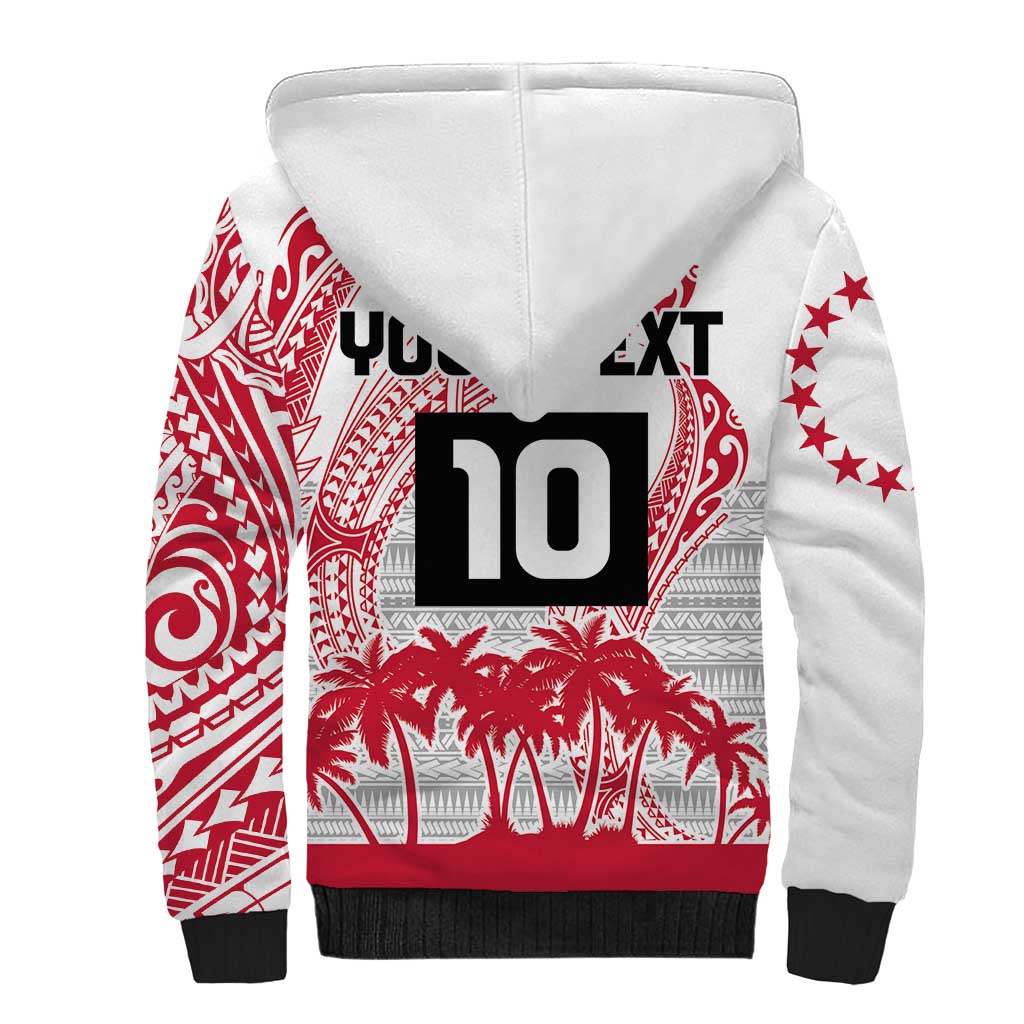 Cook Islands Marathon 2025-Pursuit in Paradise Sherpa Hoodie Red Color