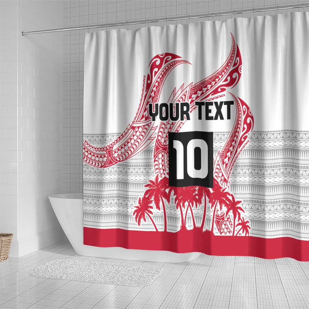 Cook Islands Marathon 2025-Pursuit in Paradise Shower Curtain Red Color