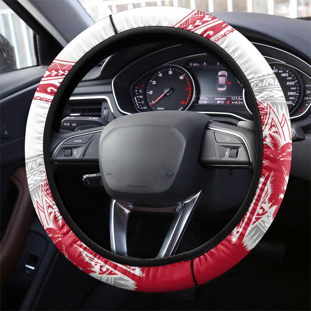 Cook Islands Marathon 2025-Pursuit in Paradise Steering Wheel Cover Red Color