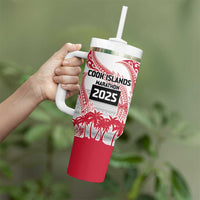 Cook Islands Marathon 2025-Pursuit in Paradise Tumbler With Handle Red Color