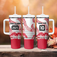 Cook Islands Marathon 2025-Pursuit in Paradise Tumbler With Handle Red Color