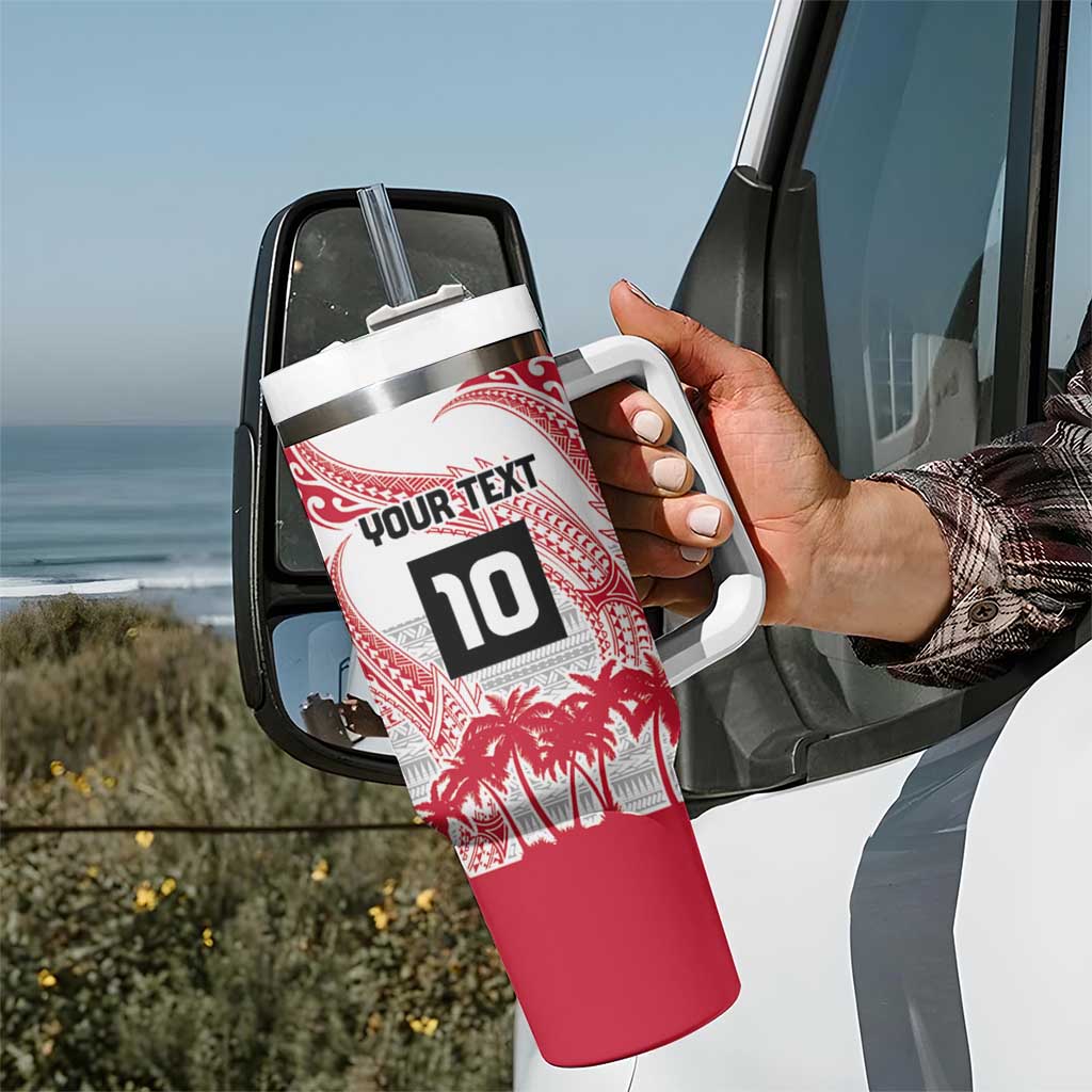 Cook Islands Marathon 2025-Pursuit in Paradise Tumbler With Handle Red Color