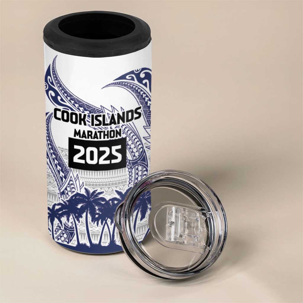 Cook Islands Marathon 2025-Pursuit in Paradise 4 in 1 Can Cooler Tumbler Blue Color