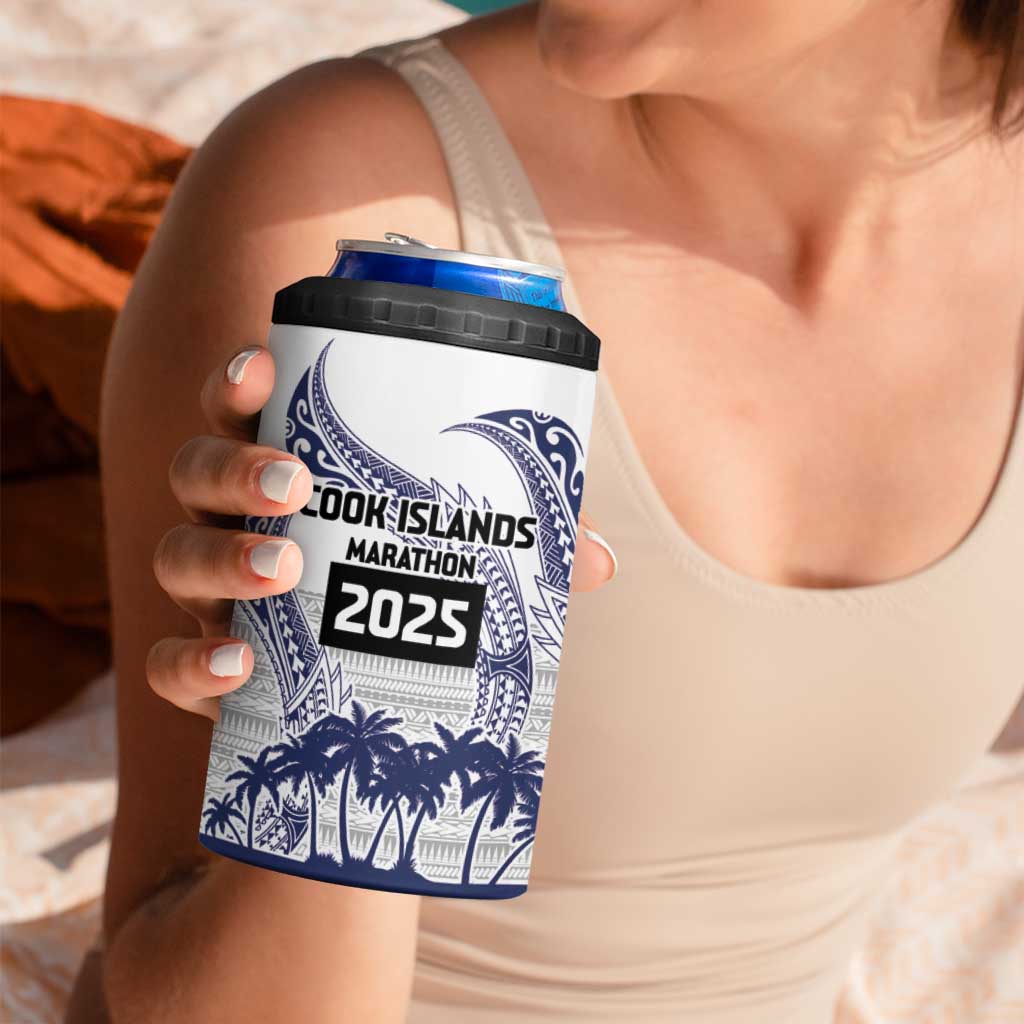 Cook Islands Marathon 2025-Pursuit in Paradise 4 in 1 Can Cooler Tumbler Blue Color