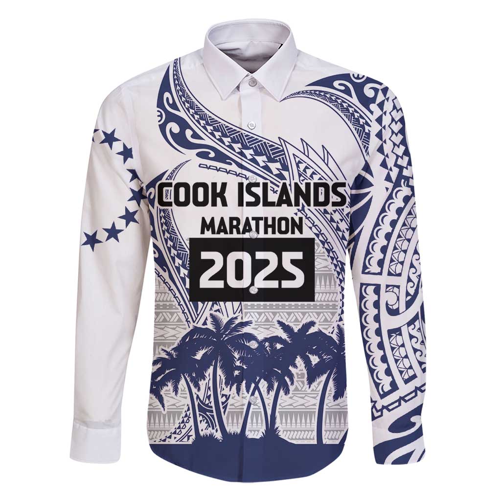 Cook Islands Marathon 2025-Pursuit in Paradise Family Matching Tank Maxi Dress and Hawaiian Shirt Blue Color