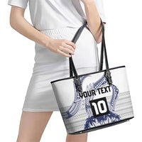 Cook Islands Marathon 2025-Pursuit in Paradise Leather Tote Bag Blue Color