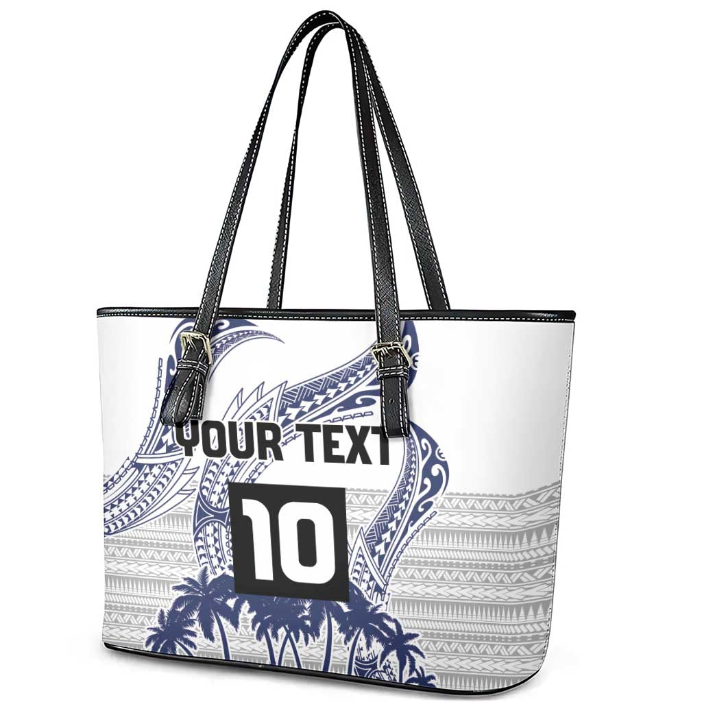 Cook Islands Marathon 2025-Pursuit in Paradise Leather Tote Bag Blue Color