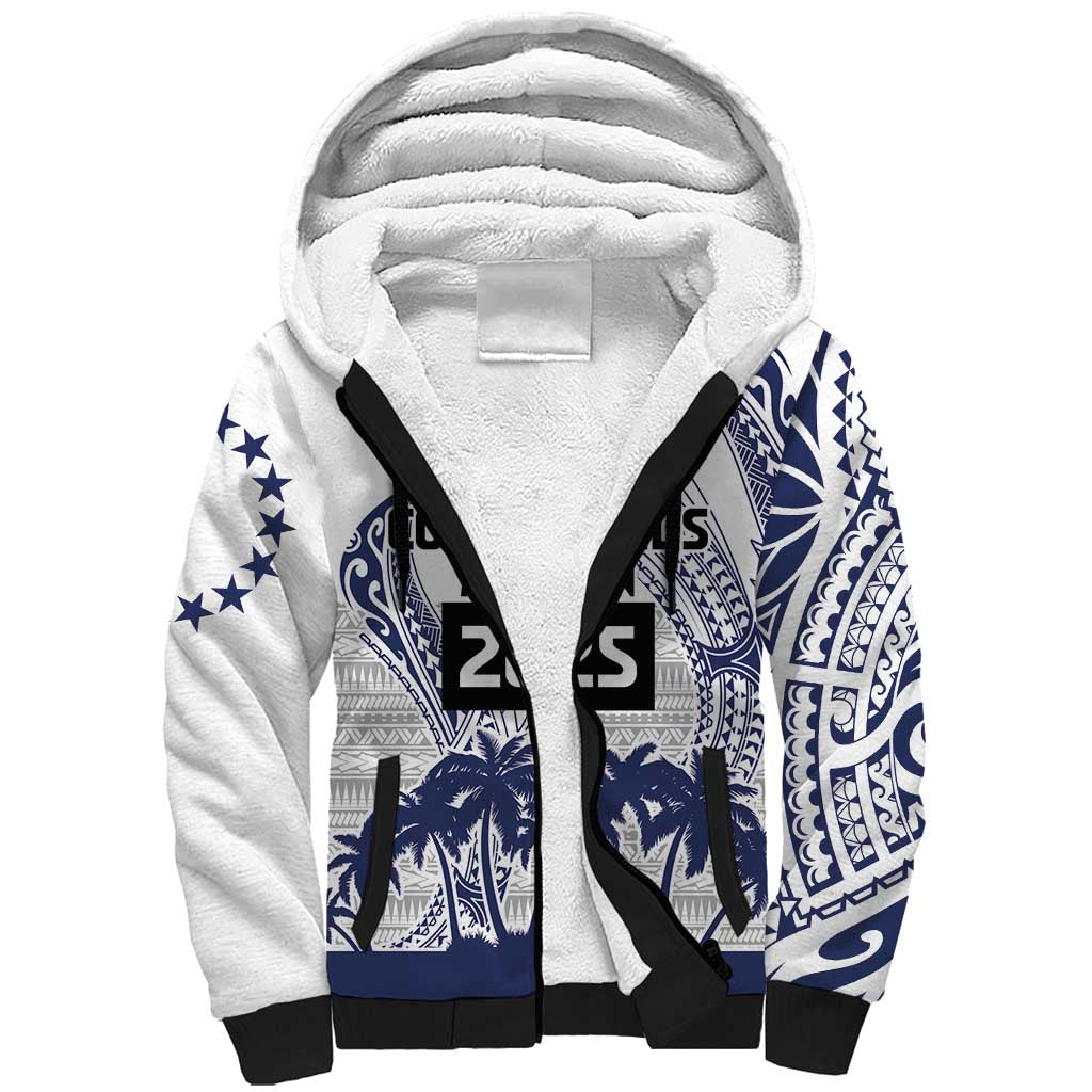 Cook Islands Marathon 2025-Pursuit in Paradise Sherpa Hoodie Blue Color