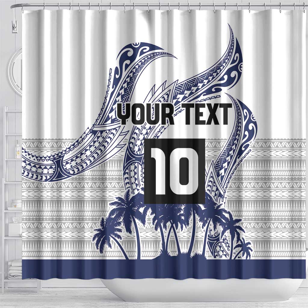 Cook Islands Marathon 2025-Pursuit in Paradise Shower Curtain Blue Color