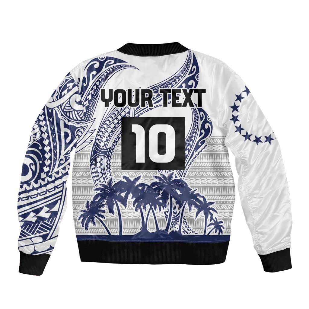 Cook Islands Marathon 2025-Pursuit in Paradise Sleeve Zip Bomber Jacket Blue Color