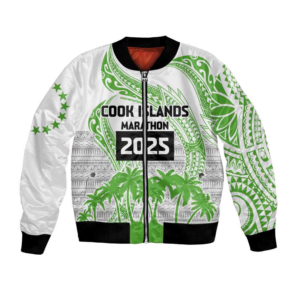 Cook Islands Marathon 2025-Pursuit in Paradise Bomber Jacket Green Color