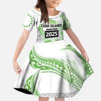 Cook Islands Marathon 2025-Pursuit in Paradise Family Matching Mermaid Dress and Hawaiian Shirt Green Color