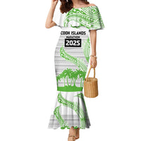 Cook Islands Marathon 2025-Pursuit in Paradise Family Matching Mermaid Dress and Hawaiian Shirt Green Color
