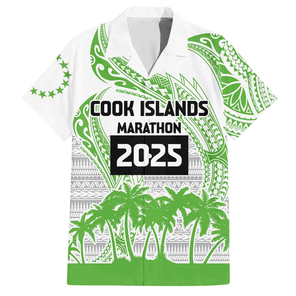 Cook Islands Marathon 2025-Pursuit in Paradise Family Matching Tank Maxi Dress and Hawaiian Shirt Green Color