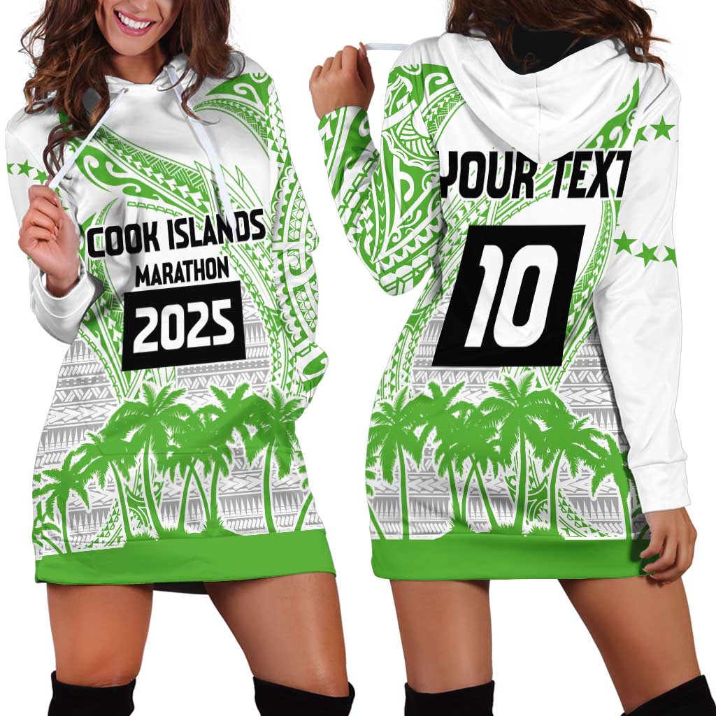 Cook Islands Marathon 2025-Pursuit in Paradise Hoodie Dress Green Color