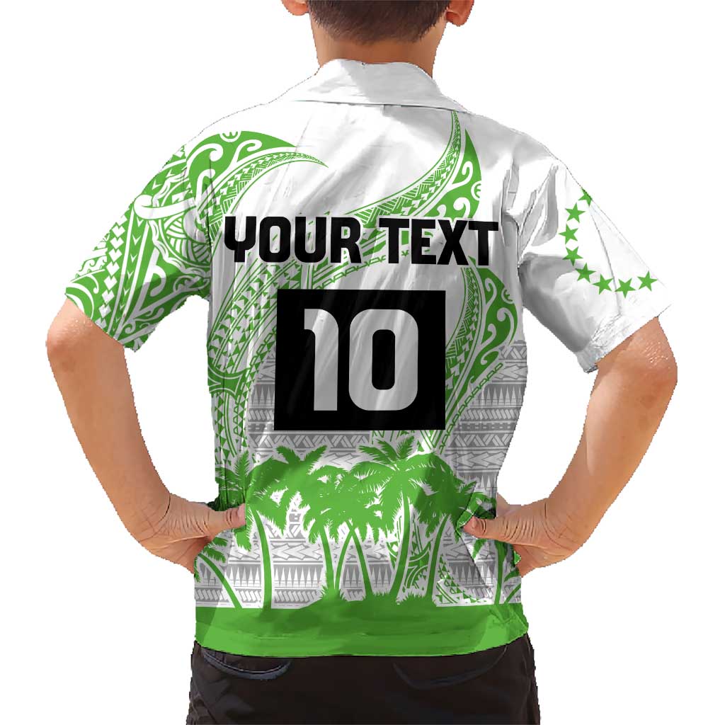 Cook Islands Marathon 2025-Pursuit in Paradise Kid Hawaiian Shirt Green Color