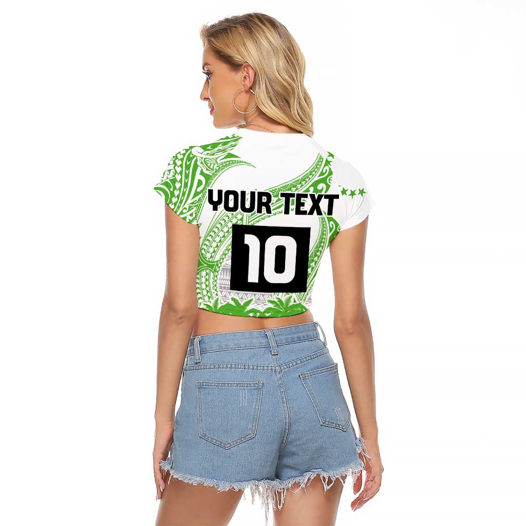 Cook Islands Marathon 2025-Pursuit in Paradise Raglan Cropped T Shirt Green Color LT03 - Polynesian Pride