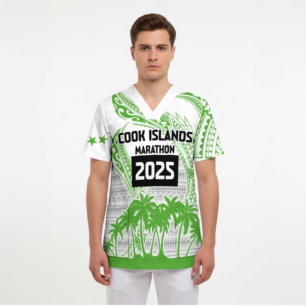 Cook Islands Marathon 2025-Pursuit in Paradise Scrub Top Green Color - Polynesian Pride