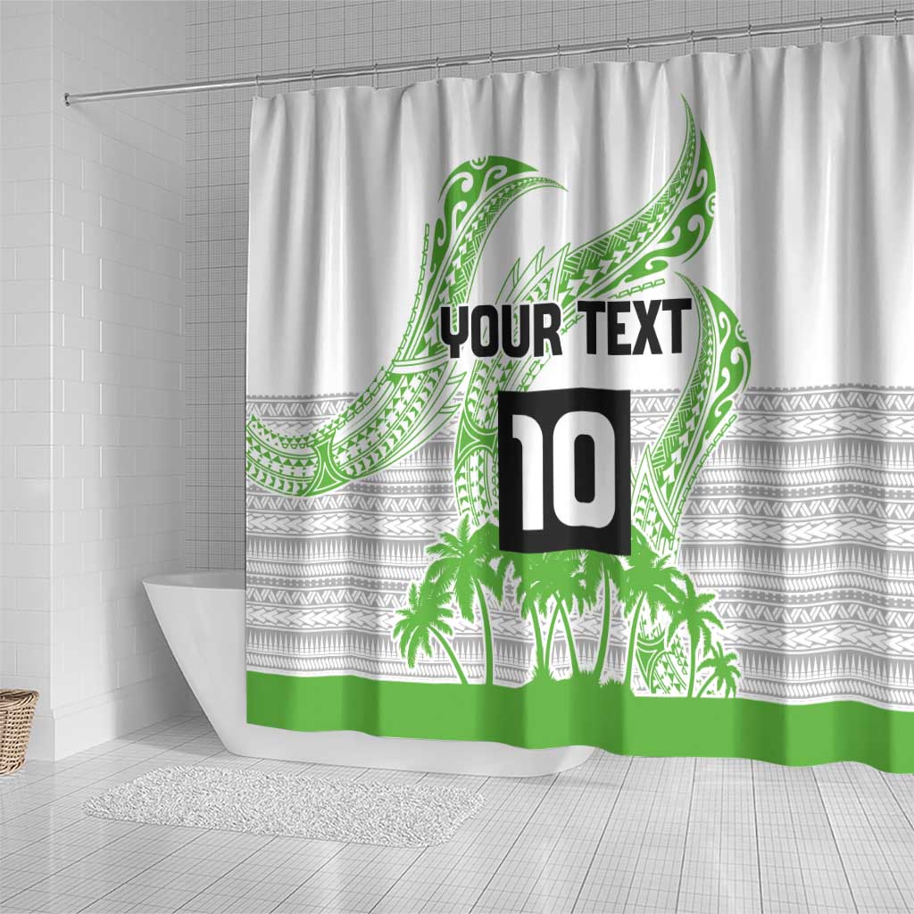 Cook Islands Marathon 2025-Pursuit in Paradise Shower Curtain Green Color
